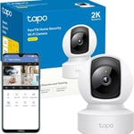 Tapo 2K Pan/Tilt Smart Security Camera, Baby Monitor, Indoor CCTV, 360° Rotational Views, Ethernet/Wi-Fi Connection Works with Alexa&Google Home, 2-Way Audio, Night Vision, SD Storage C212