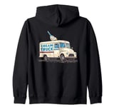 Pretty Cream Truck for Ice Cream in Summer and happy people Zip Hoodie