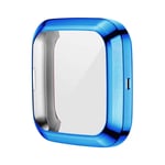 YOUZHIXUAN Smart watch series For Fitbit versa 2 Plating TPU All-inclusive Protective Shell(Black) (Color : Blue)