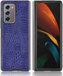 Coque Samsung Galaxy Z Fold 2 5g Ultra Slim Fit Crocodile Motif Pu Cuir+Dur Pc Base Antichoc Protection Rigide Coque Pour Samsung Galaxy Z Fold 2 5g Bleu