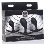 Dark Droplets 3 Piece Curved Anal Butt Plug Trainer Set Prostate Massager