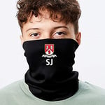Black Snood with personalised club badge and initials or number. Perfect for your football, rugby, hockey, netball or any sports team