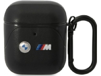 Fodral BMW BMA222PVTK AirPods 1/2 fodral svart/svart Läder böjd linje