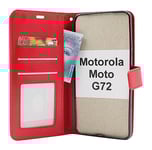 Crazy Horse Wallet Motorola Moto G72 (Röd)