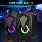 Wired Speakers LED Speakers PC Gaming Surround Sound System 3.5mm with RGB Light