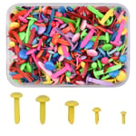 NATUCE 400PCS Colorful Mini Brads, Assorted Sizes Paper Fasteners, Metal Brad Fasteners Split Pins Pastel, Round Scrapbooking Brads, Multicolor Round Brads for Paper Craft DIY Stamping Scrapbooking
