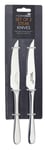 2 Master Class 22cm Polished Stainless Steel Serrated Edge Steak Knives / Knife