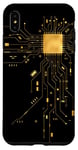 Coque pour iPhone XS Max CPU Cœur Processeur Circuit imprimé IA Doré Geek Gamer Heart
