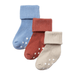 Åhléns Ribbade strumpor med halkskydd 3-pack & strumpbyxor Blå 13/15