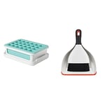OXO Good Grips Silicone Small Ice Cube Tray with Lid & Good Grips Dustpan & Brush Set
