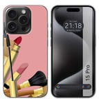 Housse En Silicone Compatible Avec L'IPhone 15 Pro (6.1) Design Pinceaux Dessins
