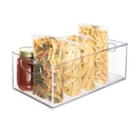 iDesign Cabinet/Kitchen Binz Boîte de Rangement, Extra-Grand Bac pour Réfrigérateur en Plastique, Transparent