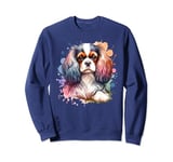 English Toy Spaniel Dog Watercolor Artwork Sweatshirt