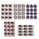 American Independence Day USA Flag Stickers Face Stickers Gift Bag Labels for 4 of July Decoration 300PCS