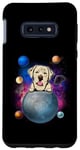 Coque pour Galaxy S10e Labrador Retriever On The Moon Galaxy Funny Dog In Space