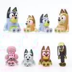 8-pack Bluey Lekset Leksaker Anime Ledade Rörliga Actionfigurer Modellgåvor Figurer [HK] one size