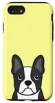 Coque pour iPhone SE (2020) / 7 / 8 Étui de téléphone Boston Terrier Face, cadeaux, jaune, pour les amoureux des bébés et des chiens