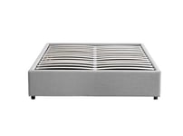 LOUNGITUDE OBED - Cadre de lit avec Coffre de Rangement en Tissu - Gris Clair - 140x190