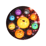 Solar System Fidget Dimple Toy, Simple Sensory Dimple Fidget Toy, Cute 9 Planets Mini Pop Dimple Gadgets, Silicone Bubble Flipping Board Fidgets, Stress Reliever for Home Office School (#C)