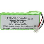 EXTENSILO Batterie compatible avec Husqvarna Automower 440 204681190, 450X 191409786, 2018 robot tondeuse (5000mAh, 18V, Li-ion) - Extensilo