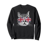 Cat Shirt England UK Union Jack Flag Country Men Women Gift Sweatshirt