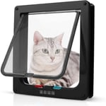 DC CLOUD Cat Flap Inside Door Cat Door Dog Flap With Tunnel Cat Flaps For Wooden Doors 4-way Magnetic Lock Dog Flap With Chip Easy To Install For Cats And Dogs black,L