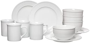 Set de petit-déjeuner simple 12 pièces Blanc