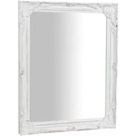 Biscottini - Miroir de maquillage mural salle de bain Miroir vertical/horizontal avec cadre rectangulaire en bois blanc à suspendre Shabby