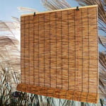 Natural Bamboo Blinds Roller Shade,Sun Shades for Outdoor/Indoor, Natural Reed Curtain, UV protection waterproof breathable Roll Up Blinds, 28" W × 72" L, 36" W × 64" L, 48" W × 72" L