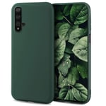 Moozy Minimalist Series Silicone Case for Huawei Nova 5T and Honor 20, Midnight Green - Matte Finish Lightweight Mobile Phone Case Ultra Slim Soft Protective TPU Cover with Matte Surface