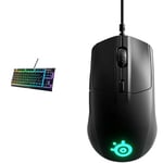 SteelSeries Apex 3 TKL - RGB Gaming Keyboard - Tenkeyless Compact Esports Form Factor & 62513 Rival 3 - Gaming Mouse - 8,500 CPI TrueMove Core Optical Sensor - Black