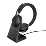 Jabra Evolve2 65 Link380a UC Stereo, Bluetooth, inkl. laddningsställ - Svart