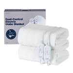 King Size Electric Heated Underblanket with Dual Controls - Energy Efficient, Machine Washable Fleece Throw, 165x137CM