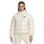 NIKE ICON CLASH SYNTHETIC FILL PUFFER JACKET SIZE XS (CU6712 140) BEIGE