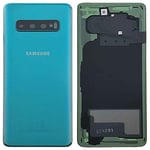 Itstek - Original Replacement For Samsung Galaxy S10 SM-G973 Back Glass Replacement Cover With Camera Lens & Adhesive - Repair Part (Prism Green)