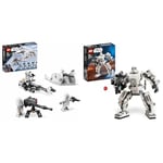LEGO Star Wars Snowtrooper Battle Pack 75320 Toy Building Kit for Kids Aged 6 and Up; Features 4 Characters & 75370 Star Wars Stormtrooper Mech Set, Buildable Action Figure Model with Jointed Parts