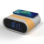 i-box Réveil Radio Dab/Dab+ & FM, Charge Rapide sans Fil Qi 10 W, Grand écran numérique, Double réveil avec Bluetooth 5.0, 2 Haut-parleurs stéréo 5 W, Radio Dab, 2 Ports de Charge USB