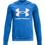 Under Armour Boys Rival Fleece Hoodie Warm-up Top XL Blue Circuit (436)/Onyx Whi