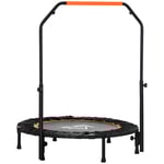102 cm Fitness studsmatta, hopfällbar ministudsmatta med fyrvägsjusterbart handtag, Fitness Rebounder för vuxna, upp till 100 kg