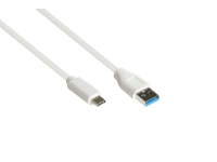 Alcasa 2831-AC010W, 1 m, USB A, USB C, USB 3.2 Gen 2 (3.1 Gen 2), 10000 Mbit/s, Vit