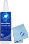 AF Screen Cleaner Solution 250ml and Small Premium Cloth - Ideal for TV's, PC's,