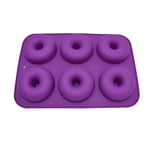 RGHG Moule à donuts antiadhésifs Silicone 6 grilles | Moule de boulangerie, moule de décoration de cuisine, Dessert fait à la main, bricolage (Size : Plum)