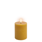 Uyuni - LED pillar candle - Curry yellow, Rustic - 7,8x10,1 cm (UL-PI-CY78010)