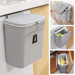 None Brand – Poubelle à Compost de Cuisine pour comptoir ou sous évier, Petite Poubelle à Suspendre avec Couvercle pour Placard/Salle de Bain/Chambre/Bureau/Camping, Seau à Compost d'intérieur Gris