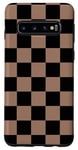 Galaxy S10 Black and Brown Classic Checkered Big Checkerboard Case
