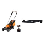 Yard Force 40V 32cm Cordless Lawnmower with Lithium-ion Battery and Quick Charger LM G32, Black/Orange & Blade for CORDLESS LAWNMOWERS 32cm BLADE for LMG32 + LMG32/ LTG30