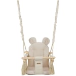 Chaise à bascule bébé - balançoire bébé - avec oreilles - max 20 kg - crème