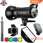 Godox SK400II 400Ws Studio Flash Strobe+Barn door+60*60cm softbox+XPRO Trigger