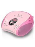 Portable fm radio with cd pink