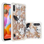 COTDINFORCA case for Samsung Galaxy A11 Shell Bling, Samsung M11 Case Liquid Glitter Sparkle Floating Antichoc Protective Silicone TPU Cover for Galaxy M11 / A11 Funny Dog YB.